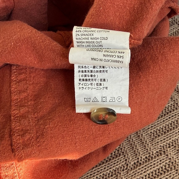 Prana Hemp/Organic Cotton Terracotta Button-Down Midi Dress - Picture 12 of 13